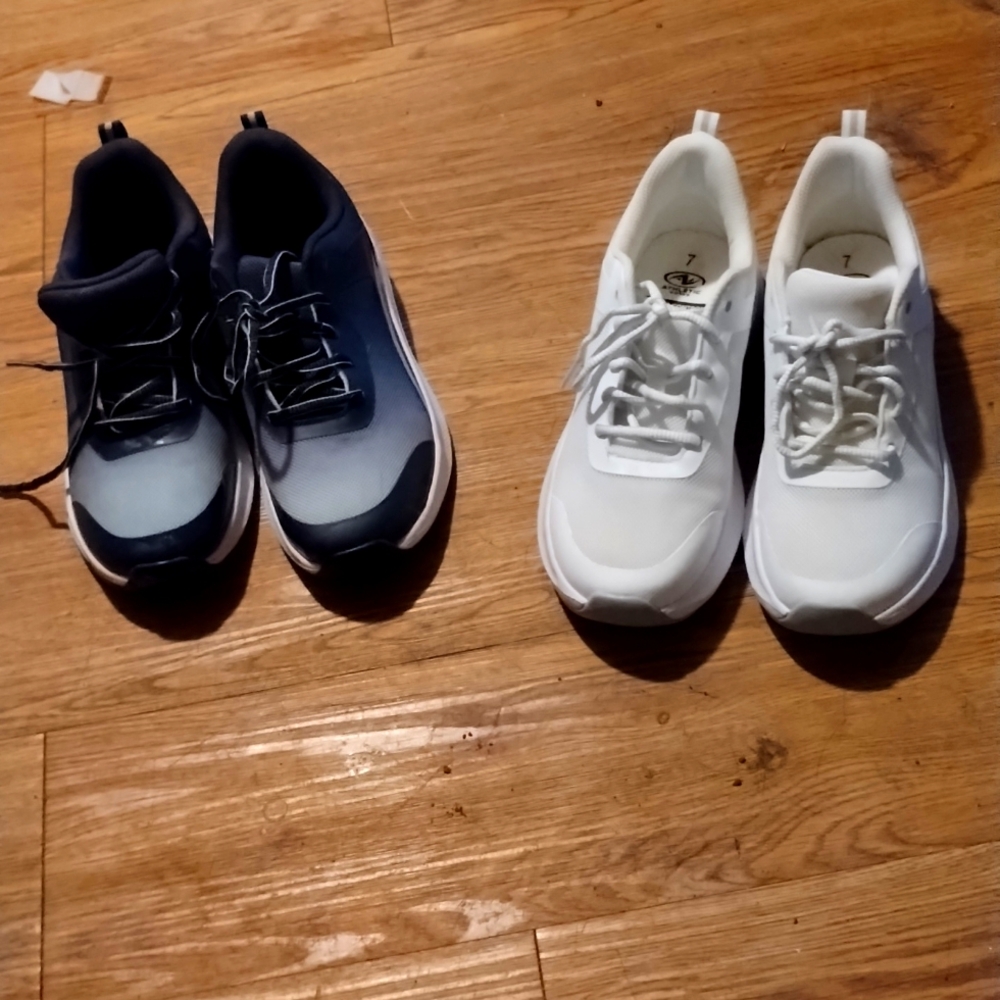 I got two pairs of tennis shoes one white and one blue
